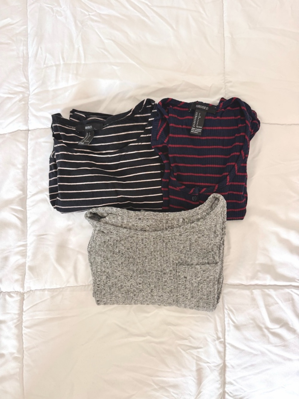 Long-sleeve Crop Tops - Bundle of 3